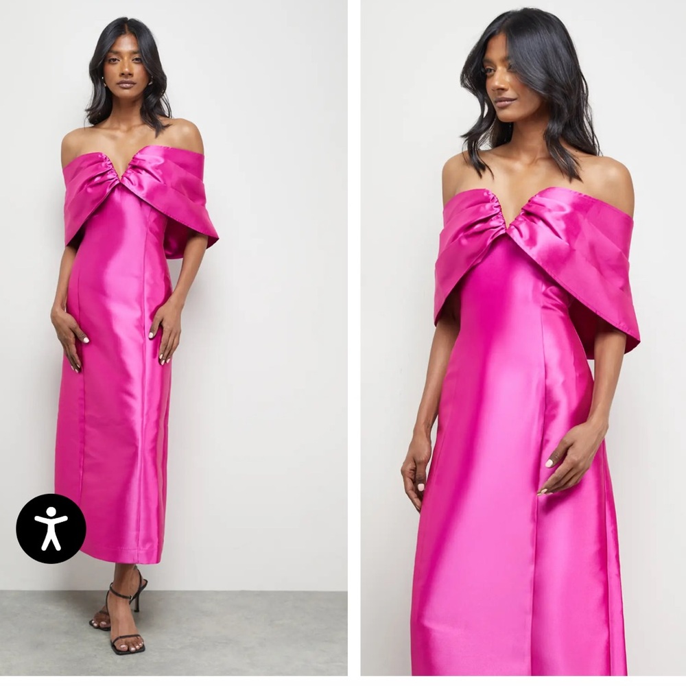 Nasty Gal Strapless Hot Pink Dress